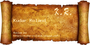 Kudar Roland névjegykártya